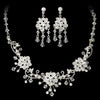 Stunning Swarovski Crystal Bridal Wedding Jewelry Set NE 6522 Silver Clear