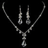 Gorgeous Silver Clear Swarovski Crystal Bridal Wedding Necklace & Earring Set 6871