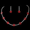 * Bridal Wedding Necklace Earring Set 70156 Burgundy