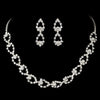 Bridal Wedding Necklace Earring Set NE 702 Hematite Clear