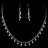 Bridal Wedding Necklace Earring Set 70248 Silver Clear