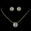 Bridal Wedding Necklace Earring Set 70249 Gold Clear