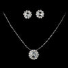 Bridal Wedding Necklace Earring Set 70249 Silver Clear