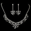 Fabulous Silver Clear Rhinestone & Austrian Crystal Bridal Wedding Necklace Earring Set 7034