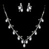 Pearl and Rhinestone Bridal Wedding Jewelry Set NE 70359 (Silver or Gold)