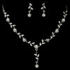 Silver Clear Bridal Wedding Necklace Earring Set 70909