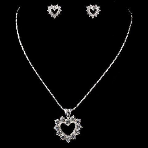 Silver Clear Bridal Wedding Jewelry Set 71003