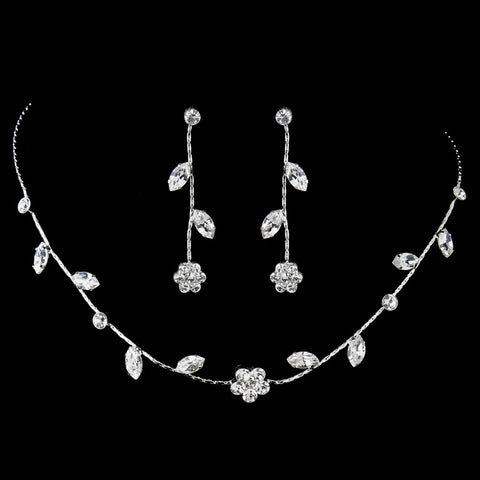 Silver Clear Bridal Wedding Jewelry Set 71010