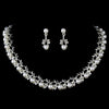 Bridal Wedding Necklace Earring Set 71400 Silver White