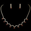 Silver Bridal Wedding Necklace & Earring Set with Topaz Crystals 71534