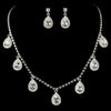 Bridal Wedding Necklace Earring Set 71580 Silver Clear