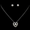 Bridal Wedding Necklace Earring Set 71625 Silver Clear