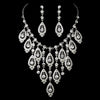 Silver Clear Statement Bridal Wedding Necklace Earring Set 71990