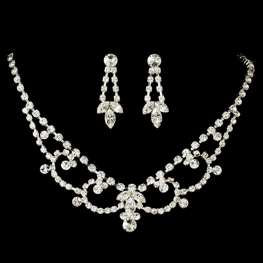 Swarovski Crystal Jewelry 7200 & Bridal Wedding Tiara Set 7098
