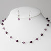 Silver Amethyst Bridal Wedding Necklace Earring 7220