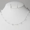 Silver White Bridal Wedding Necklace Earring 7220