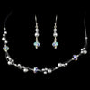 Silver Grey & AB Bridal Wedding Necklace Earring Set 7239