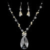 White Bridal Wedding Necklace Earring Set 7242