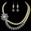 Bridal Wedding Necklace Earring Set 7250 Ivory