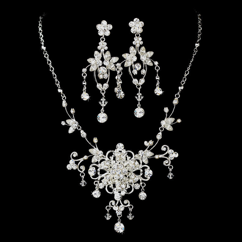 Swarovski Couture Bridal Wedding Necklace Earring Set NE 7300