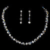 Bridal Wedding Necklace Earring Set NE 7335 Silver AB