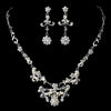 Bridal Wedding Necklace Earring Set 7500 Silver White