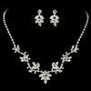 Bridal Wedding Necklace Earring Set NE 7601 Silver Clear