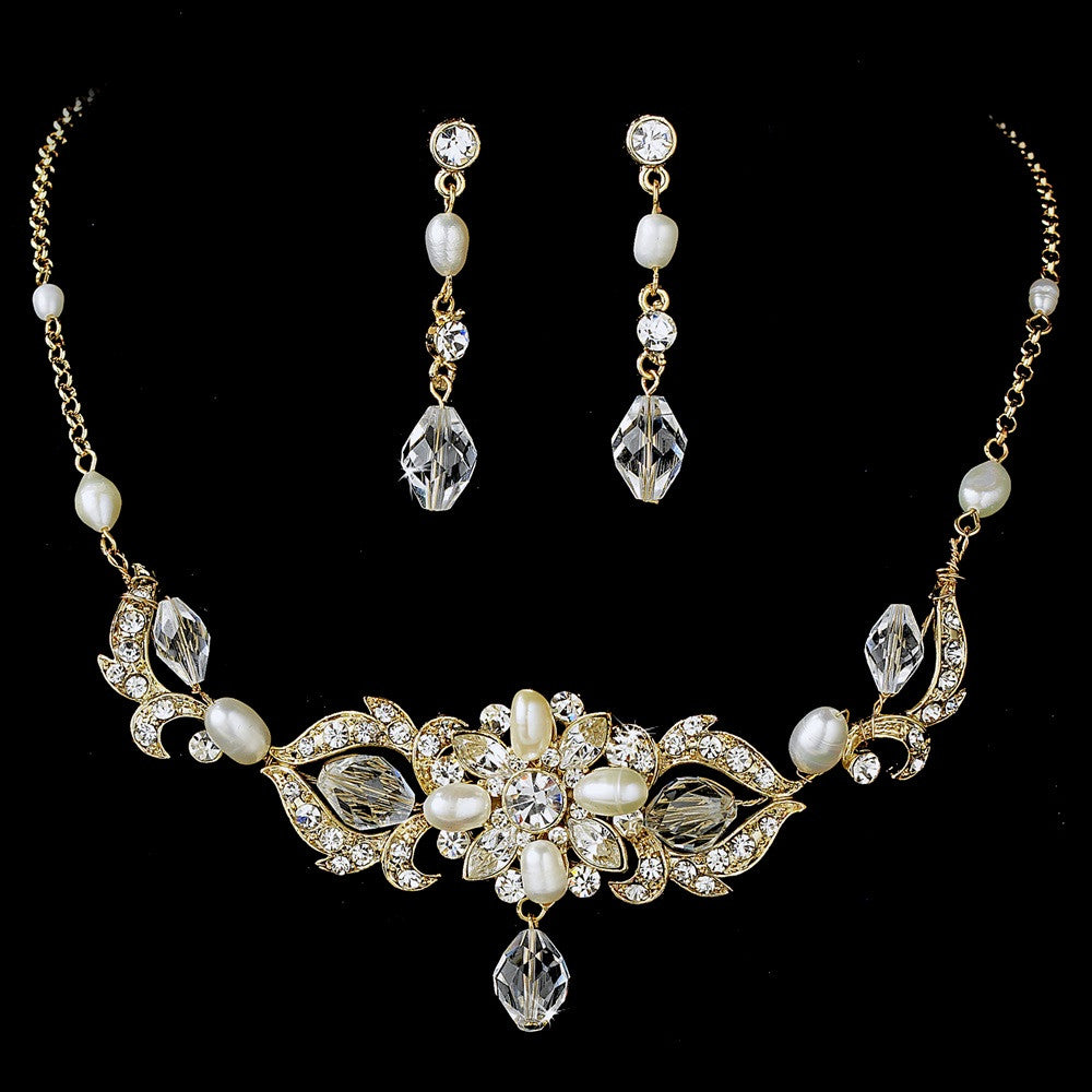 Swarovski Freshwater Pearl Bridal Wedding Jewelry Set NE 7804