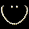 Bridal Wedding Necklace Earring Set NE 781 Gold Ivory