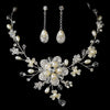 Freshwater Pearl Bridal Wedding Necklace & Earring Set NE 7822