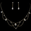 Silver Plated Teardrop Crystal Wedding Jewelry Set