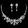 Elegant Silver Pearl Bridal Wedding Jewelry Set NE 8001