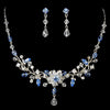 Light Blue Swarovski Crystal Couture Bridal Wedding Jewelry Set & Bridal Wedding Tiara Set 8003