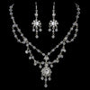 Antique Silver Clear Swarovski Crystal and Rhinestone Chandelier Tiered Bridal Wedding Jewelry Set 8009