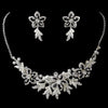 Stunning Silver Black Bridal Wedding Jewelry Set NE 8100