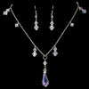 Bridal Wedding Necklace Earring Set NE 8128 Silver AB