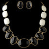 Gold Black Faceted Bead Tribal Fashion Bridal Wedding Jewelry Set 8160