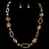 Gold Orange Peach AB Crystal Fashion Bridal Wedding Jewelry Set 82037