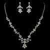 Silver Clear Swarovski Crystal and Rhinestone Floral Bridal Wedding Jewelry Set 8219