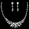 Silver Pearl Bridal Wedding Jewelry Set NE 8234