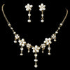 Bridal Wedding Necklace Earring Bridal Wedding Set NE 8263 Gold