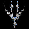 Bridal Wedding Necklace Earring Set NE 8280 Light Blue