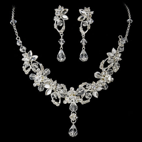 Swarovski Bridal Wedding Necklace Earring Bridal Wedding Jewelry Set NE 8308