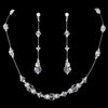 Bridal Wedding Necklace Earring Set NE 8356 Silver Clear