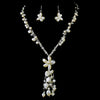 Bridal Wedding Necklace Earring Set NE 8384 Silver White