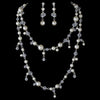 Bridal Wedding Necklace Earring Set 8396 Silver Ivory