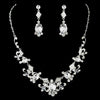 Bridal Wedding Necklace Earring Set 8411 Silver Clear