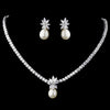 Pearl & CZ Bridal Wedding Jewelry Set 8614
