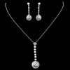Silver Clear CZ Bridal Wedding Necklace & Earring Set 8722