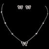 Butterfly CZ Bridal Wedding Necklace & Earring Set 8723